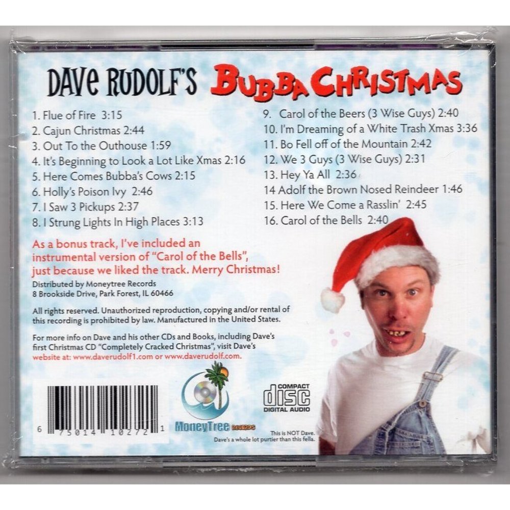 DAVE RUDOLF'S BUBBA CHRISTMAS, 16 Crazy Songs! NEW CD IN USED BOX (see notes) - Picture 2 of 2